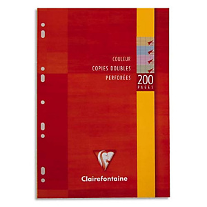 CLAIREFONTAINE Etui 200 copies doubles format A4 grands carreaux Seyès 50p à la coul:Bleu,Rose,vert,Jaune CLAIREFONTAINE Etui 200 copies doubles format A4 grands carreaux Seyès 50p à la coul:Bleu,Rose,vert,Jaune
