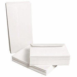 Clairefontaine FOREVER Enveloppe blanche recyclée DL 110 x 220 mm 80g sans fenêtre fermeture bande auto-adhésive - Boîte de 500