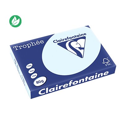 Clairefontaine Papier A3 couleur Trophée - 80g - Ramette de 500 feuilles - Bleu - 1