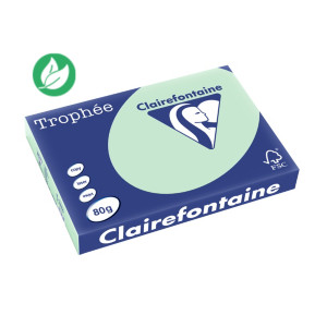 Clairefontaine Papier A3 couleur Trophée - 80g - Ramette de 500 feuilles - Vert