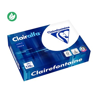 Clairefontaine Papier A4 blanc Clairalfa - 110g - Ramette de 500 feuilles - 1