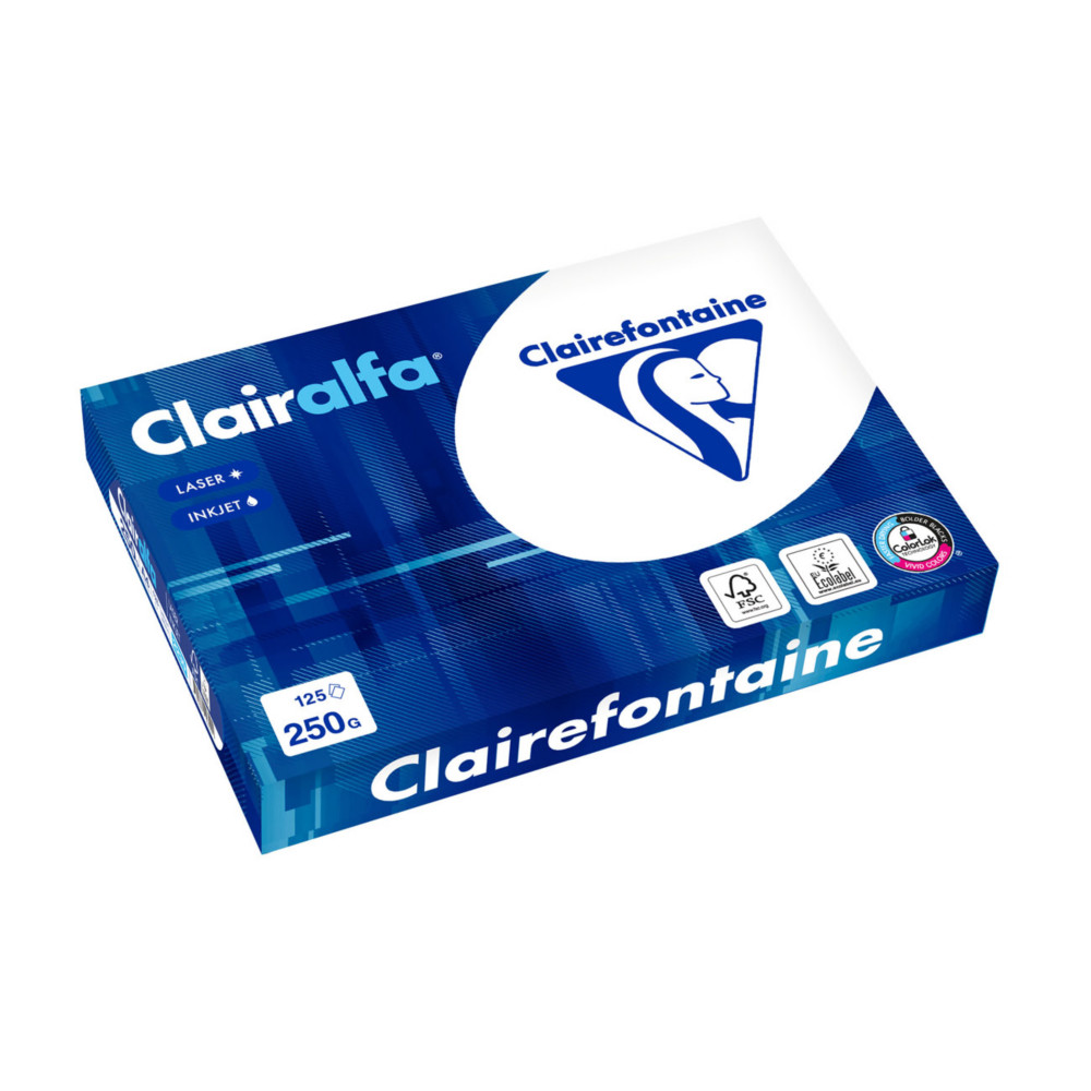 Clairefontaine Papier A4 blanc Clairalfa - 250g - Ramette de 125 feuilles