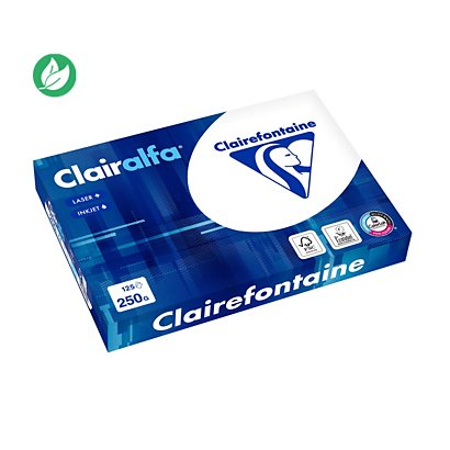 Clairefontaine Papier A4 blanc Clairalfa - 250g - Ramette de 125 feuilles - 1