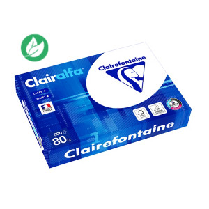 Clairefontaine Papier A4 blanc Clairalfa - 80g - Ramette de 500 feuilles