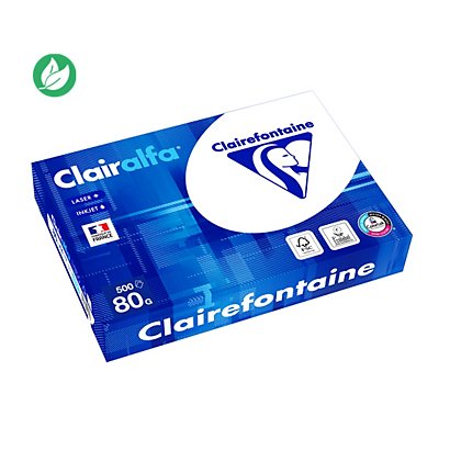Clairefontaine Papier A4 blanc Clairalfa - 80g - Ramette de 500 feuilles - 1
