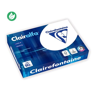 Clairefontaine Papier A4 blanc Clairalfa - 90g - Ramette de 500 feuilles