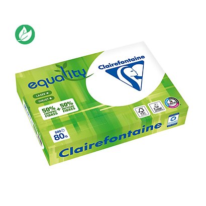 Clairefontaine Papier A4 blanc Equality - 80g - Ramette de 500 feuilles