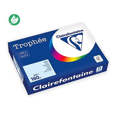 Clairefontaine Papier A4 couleur Trophée - 160 g - 250 feuilles - Bleu Pastel