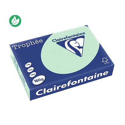 Clairefontaine Papier A4 couleur Trophée - 160g - Ramette de 250 feuilles - Vert - 1