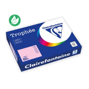 Clairefontaine Papier A4 couleur Trophée - 80 g - 500 feuilles - Rose Pastel