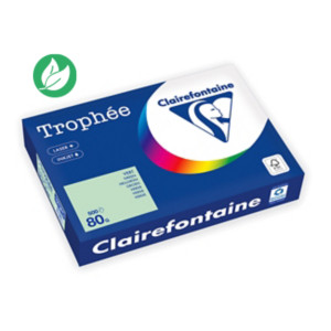 Clairefontaine Papier A4 couleur Trophée - 80 g - 500 feuilles - Vert Pastel
