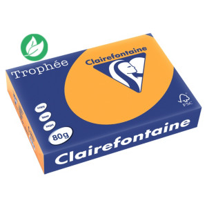 Clairefontaine Papier A4 couleur Trophée - 80g - Ramette de 500 feuilles - Orange
