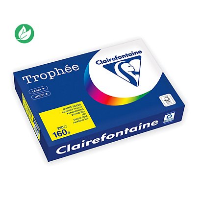 Clairefontaine Papier A4 Trophée - 160 g - 250 feuilles - Jaune Soleil