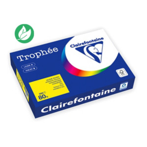 Clairefontaine Papier A4 Trophée - 80 g - 500 feuilles - Jaune Soleil