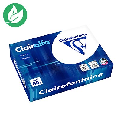 Clairefontaine Papier blanc 80g Clairalfa - Ramette de 500 feuilles - Papier Bureautiquefavorable à acheter dans notre magasin