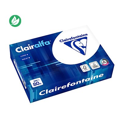 Clairefontaine Papier A5 blanc Clairalfa - 80g - Ramette de 500 feuilles - 1