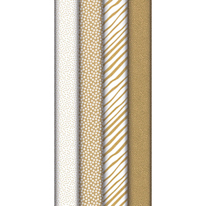 CLAIREFONTAINE Papier Cadeaux 60g 5x0,70m Motifs : Coeurs, feuilles bandes, pois blanc et or CLAIREFONTAINE Papier Cadeaux 60g 5x0,70m Motifs : Coeurs, feuilles bandes, pois blanc et or