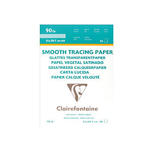 Clairefontaine Papier calque velouté A4 pour traceur - 90g - Pochette de 50 feuilles