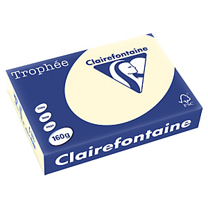 Clairefontaine Papier couleur A4 Ivoire 160g Trophée - Ramette de 250 feuilles Clairefontaine Papier couleur A4 Ivoire 160g Trophée - Ramette de 250 feuilles