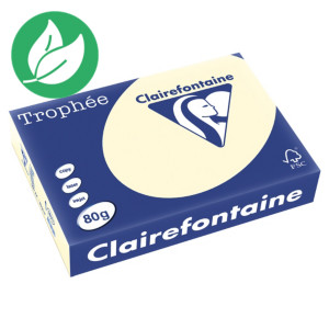 Clairefontaine Papier couleur A4 Ivoire 80g Trophée - Ramette de 500 feuilles