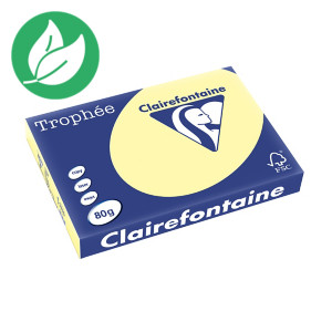 Clairefontaine Papier couleur Trophée multi-usage A3 canari 80 g/m² Clairefontaine Papier couleur Trophée multi-usage A3 canari 80 g/m²