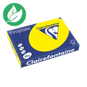 Clairefontaine Papier couleur Trophée multi-usage A3 jaune intense 80 g/m² Clairefontaine Papier couleur Trophée multi-usage A3 jaune intense 80 g/m²