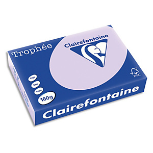 CLAIREFONTAINE Ramette de 250 feuilles papier couleur TROPHEE 160 grammes format A4 lilas 1043 CLAIREFONTAINE Ramette de 250 feuilles papier couleur TROPHEE 160 grammes format A4 lilas 1043
