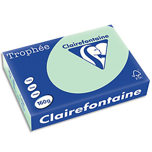 CLAIREFONTAINE Ramette de 250 feuilles papier couleur TROPHEE 160 grammes format A4 Vert 2635 CLAIREFONTAINE Ramette de 250 feuilles papier couleur TROPHEE 160 grammes format A4 Vert 2635