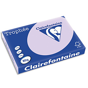 CLAIREFONTAINE Ramette de 500 feuilles papier couleur TROPHEE 80 grammes format A3 lilas 1250 CLAIREFONTAINE Ramette de 500 feuilles papier couleur TROPHEE 80 grammes format A3 lilas 1250