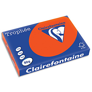 CLAIREFONTAINE Ramette de 500 feuilles papier couleur TROPHEE 80 grammes format A3 Rouge cardinal 1883 CLAIREFONTAINE Ramette de 500 feuilles papier couleur TROPHEE 80 grammes format A3 Rouge cardinal 1883