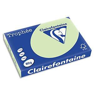 CLAIREFONTAINE Ramette de 500 feuilles papier couleur TROPHEE 80 grammes format A3 Vert golf 1891 CLAIREFONTAINE Ramette de 500 feuilles papier couleur TROPHEE 80 grammes format A3 Vert golf 1891