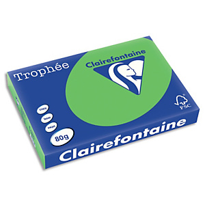 CLAIREFONTAINE Ramette de 500 feuilles papier couleur TROPHEE 80 grammes format A3 Vert menthe 1885 CLAIREFONTAINE Ramette de 500 feuilles papier couleur TROPHEE 80 grammes format A3 Vert menthe 1885