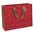 CLAIREFONTAINE Sac cadeau Fin d'année 37,3x11,8x27,5cm en carte 210g. Anses coton. Motif floral rouge/or - 1