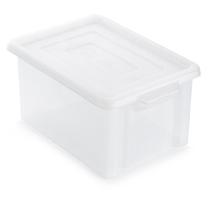 Clear, stack and store plastic containers, 32L, pack of 5