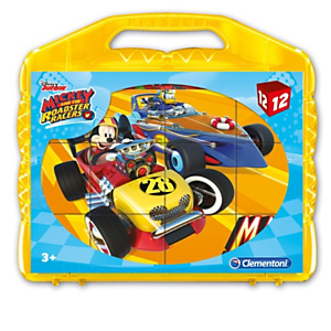 Clementoni, Puzzle, Cubi 12 - mickey roadster racers, 41183B Clementoni, Puzzle, Cubi 12 - mickey roadster racers, 41183B
