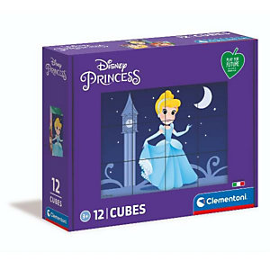 CLEMENTONI, Puzzle, Cubi 12pz - princess, 45012A