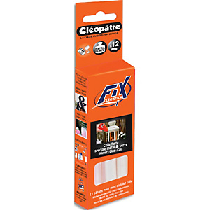 CLEOPATRE Boîte de 12 bâtons colle cleostick extra-forte verre et metal pour mini pistolet Cléo'GUN FIX CLEOPATRE Boîte de 12 bâtons colle cleostick extra-forte verre et metal pour mini pistolet Cléo'GUN FIX