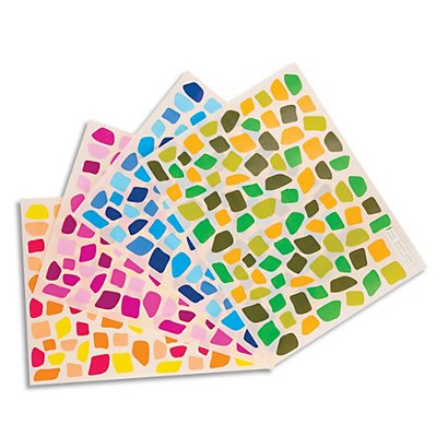 CLEOPATRE Pochette de 9 planches de gommettes mosaïque : 990 gommettes, Camaïeux de 3 couleurs.
