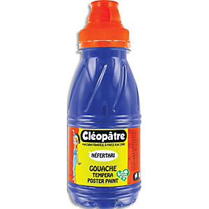 CLEOPATRE Pot de gouache Nefertari bleu outremer 250 ml x 8, dès 3 ans, avec pinceau et entonnoir intégré CLEOPATRE Pot de gouache Nefertari bleu outremer 250 ml x 8, dès 3 ans, avec pinceau et entonnoir intégré