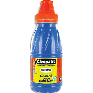 CLEOPATRE Pot de gouache Nefertari bleu primaire 250 ml x 8, dès 3 ans, avec pinceau et entonnoir intégré CLEOPATRE Pot de gouache Nefertari bleu primaire 250 ml x 8, dès 3 ans, avec pinceau et entonnoir intégré