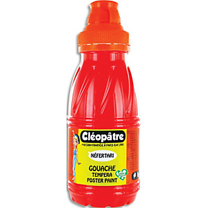 CLEOPATRE Pot de gouache Nefertari rouge vif 250 ml x 8, dès 3 ans, avec pinceau et entonnoir intégré CLEOPATRE Pot de gouache Nefertari rouge vif 250 ml x 8, dès 3 ans, avec pinceau et entonnoir intégré