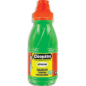 CLEOPATRE Pot de gouache Nefertari vert printemps 250ml x 8, dès 3 ans, avec pinceau et entonnoir intégré CLEOPATRE Pot de gouache Nefertari vert printemps 250ml x 8, dès 3 ans, avec pinceau et entonnoir intégré