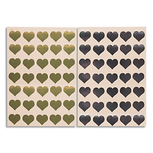 CLEOPATRE Sachet de 18 planches de gommettes cœur or et argent: 9 planches or, 9 planches argent. CLEOPATRE Sachet de 18 planches de gommettes cœur or et argent: 9 planches or, 9 planches argent.
