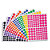 CLEOPATRE Sachet de 24 planches de gommettes rondes 3 tailles. 8 couleurs 3 planches par couleur. - 1