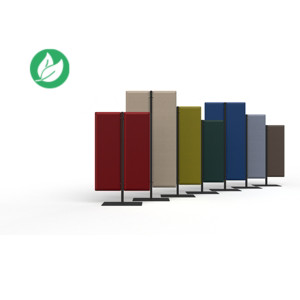 Cloison acoustique Moody H. 140 cm - Tissu Vert - Fixation Aluminium Cloison acoustique Moody H. 140 cm - Tissu Vert - Fixation Aluminium