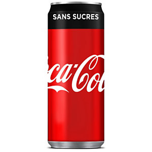 Coca-Cola Zéro canette de format slim - 33 cl (Lot de 24)