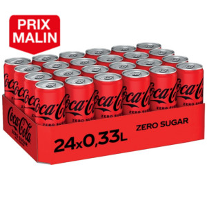 Coca-Cola zéro, lot de 24 canettes de 33 cl