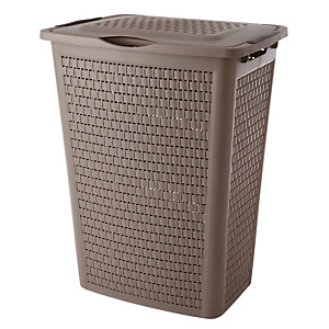 Coffre à linge couleur taupe 50 L Coffre à linge couleur taupe 50 L