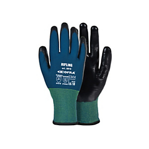 COFRA® Guanto da lavoro RIFLING, Protezione meccanica e dal calore, Rivestimento in nitrile liscio, Taglia 10, Ottanio/Nero (1 paio) COFRA® Guanto da lavoro RIFLING, Protezione meccanica e dal calore, Rivestimento in nitrile liscio, Taglia 10, Ottanio/Nero (1 paio)