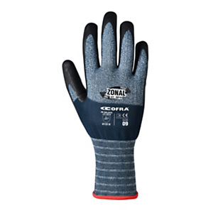 COFRA® Guanto da lavoro ZONAL, Protezione meccanica, Rivestimento in nitrile, Taglia 10, Blu-Grigio/Nero (1 paio)